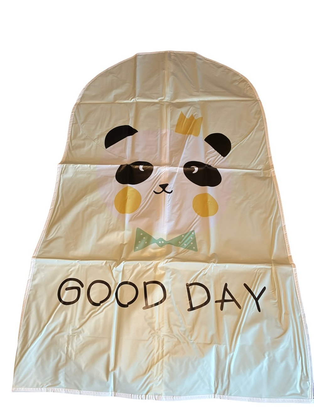 “Good Day” Panda Kids Dustproof Garment Bag-White, Black & Yellow Accents - NWOT